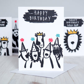Animal Party Kid's Birthday Card