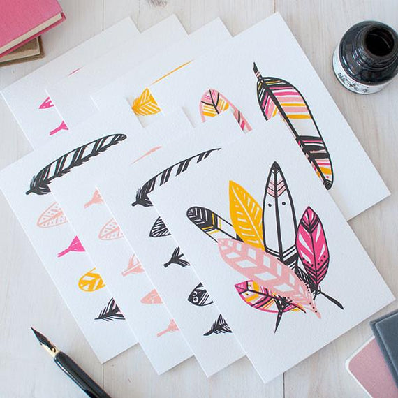 Ruffled Feathers Illustrated Notecard Set