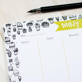 Seriously Succulent Weekly Planner Desk Pad