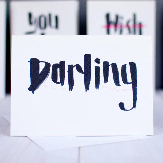 Darling Brush Script Card