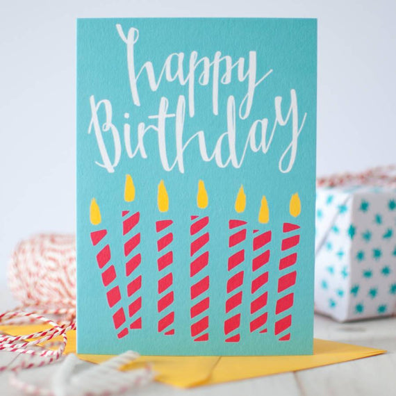 Red Candles Happy Birthday card (Trade)