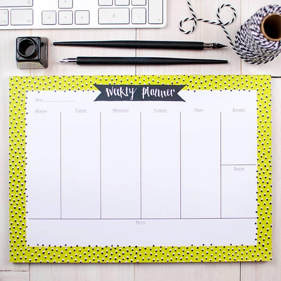 Seeing Spots Weekly Planner Desk Pad