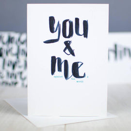 You And Me Brush Script Card (Trade)